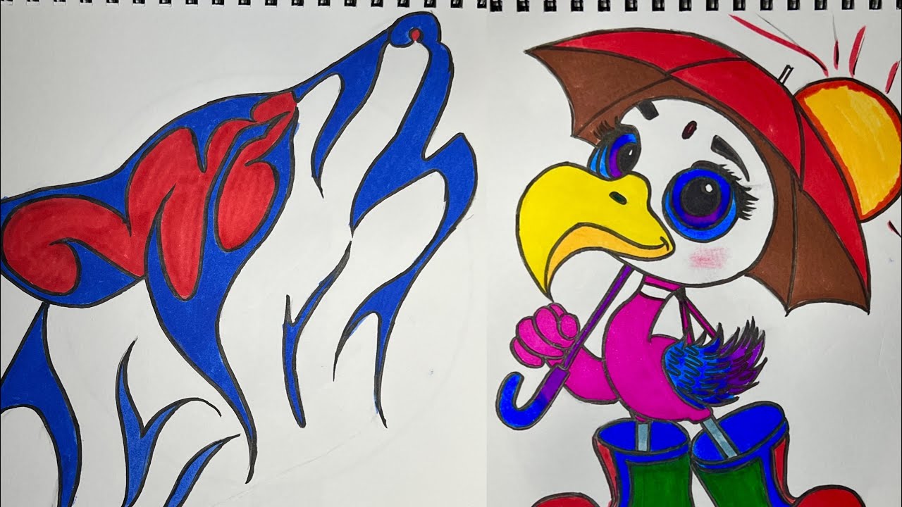 Adorable dog and cute duck drawing/ amazing creative art 