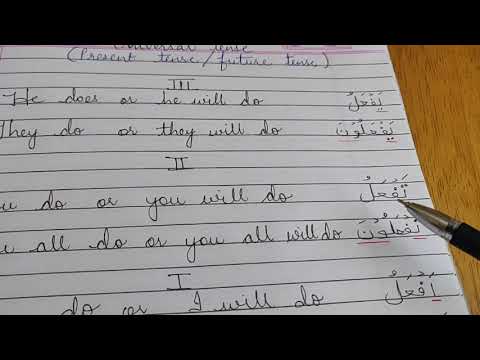 Chapter2: Tense: Universal tense (present/future) in Arabic grammar with examples  part 1