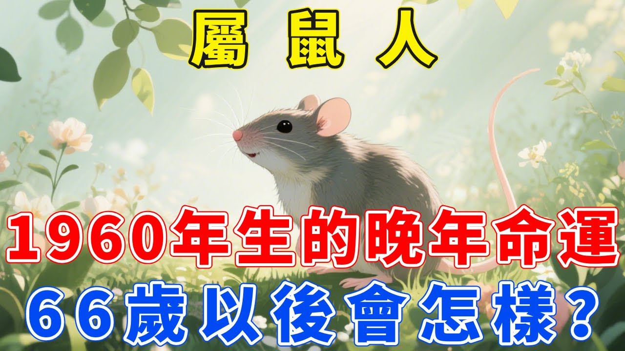1960年庚子年生，屬鼠人的晚年命運！66歲以後，會怎樣？【福慧生肖】#生肖 #運勢 #風水 #財運 #命理