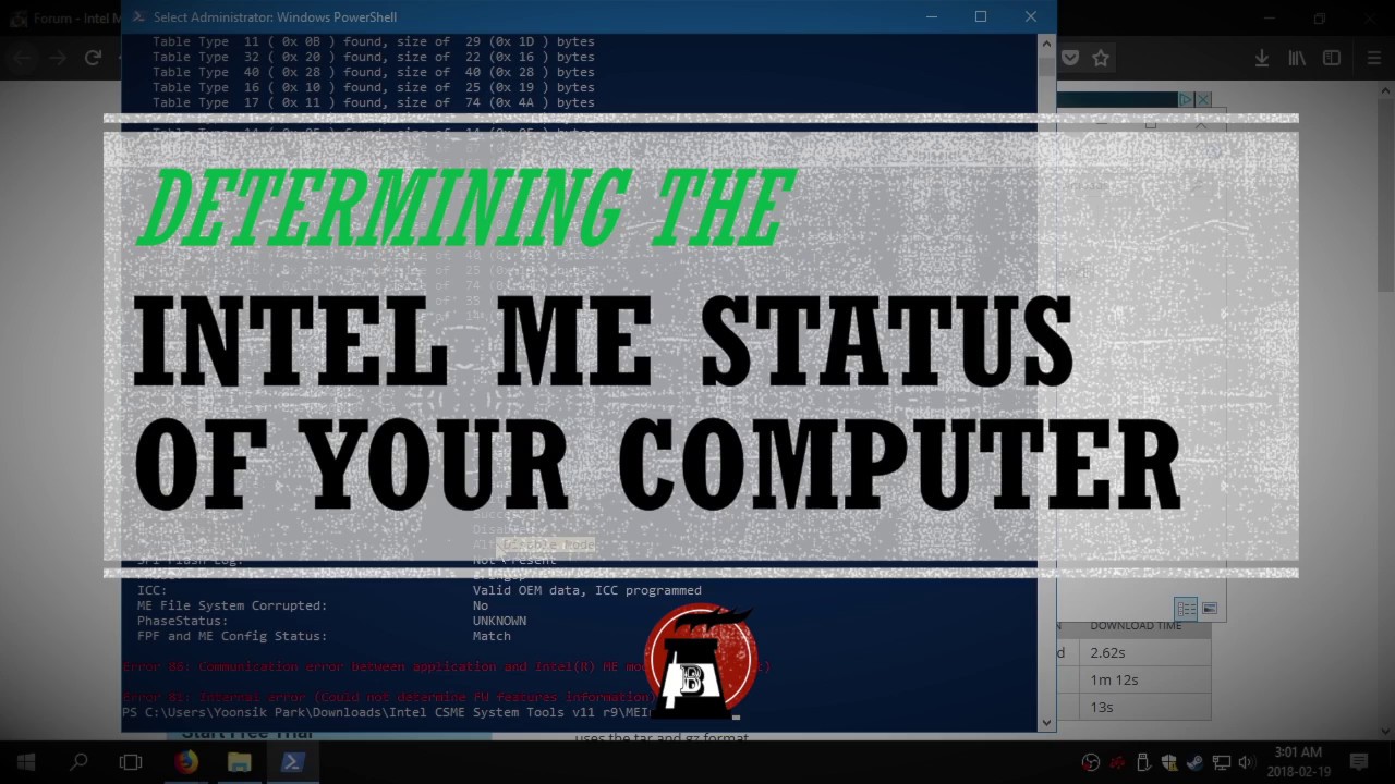 Update Determining the Intel ME Status of Your Computer