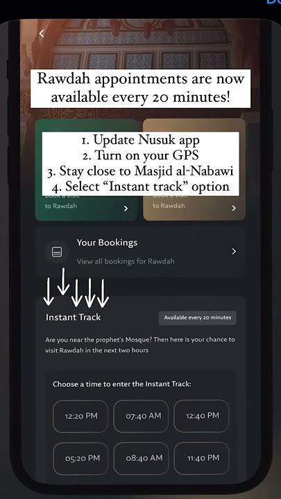 Nusuk app update instant appointment #nusukapp #rawdah