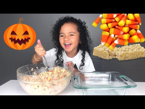 CANDY CORN RICE KRISPIE TREATS!! **HALLOWEEN TREATS** SUPER EASY RECIPE - DIY