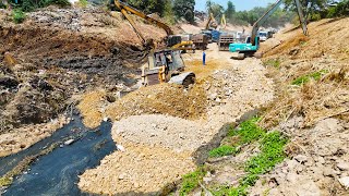 Incredible Water Canal Construction Processing By ZOOMILION Bulldozer Pushing Stone Mix Soil Level