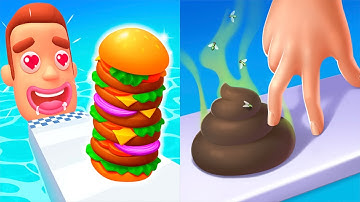 Sandwich Run VS Crushy Fingers - All Levels SpeedRun Gameplay Android iOS Ep1