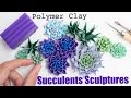 How to sculpt flowers and plants  polymer clay succulents