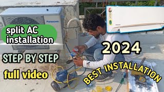 split AC installation || how to install inverter AC || Panasonic 1 ton inverter AC installation ||