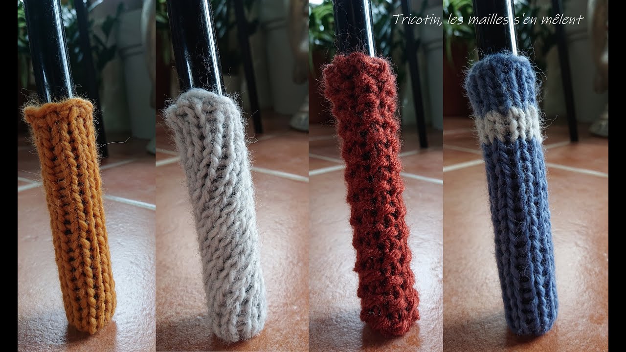 Réaliser des chaussettes de chaise, de table au tricotin géant