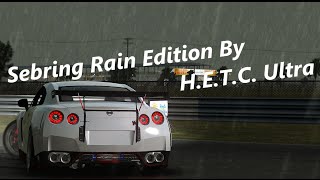 rFactor "H.E.T.C." Nissan R35 GTR "Sebring Rain Edition" (60FPS)
