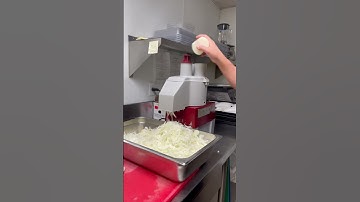 Everyone in the kitchen got a teary-eyed! Slicing onions using robot coupe