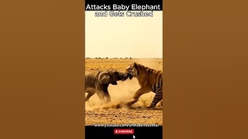The Tiger Biggest Mistake ‼️ Attacks Baby Elephant and Gets Crushed #tiger #elephant