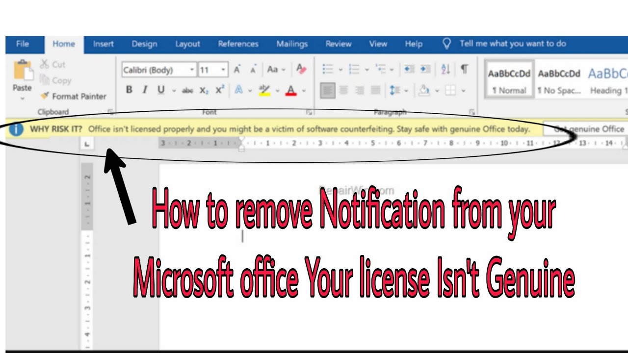 How To Remove Notification From Your Microsoft Office Your License Isn How To Remove Notification From Your Microsoft Office Your License Isn