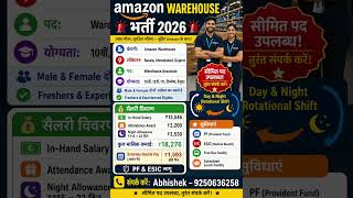 🚨 Amazon Warehouse में सीधी भर्ती 2026 | 10वीं, 12वीं, ITI, Diploma, Graduate Apply Now #reels #fyp