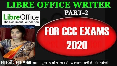 libreoffice writer file menu in hindi|| PART-2