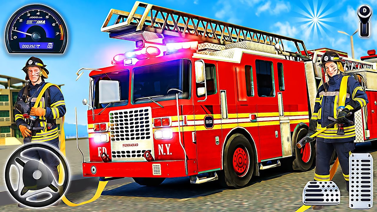 911 Fire Truck Rescue Driver emergência loucura 3D: jogo de missão