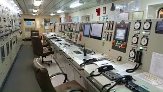 Engine room of a 300 000 ton oil tanker (VLCC) bonus: Boilers & Engine control room