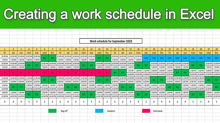 Mastering Excel: Create an effective work schedule