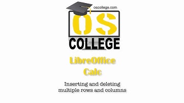 LireOffice Calc: Inserting and deleting multiple rows and columns