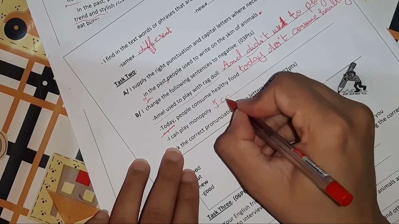فرض الفصل الاول لغة انجليزية سنة ثالثة متوسط