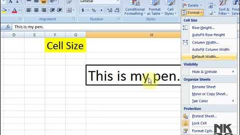 Lesson # 23 The Cell Size Microsoft Office Excel 2007 TutorialUrdu & Hindi   YouTube