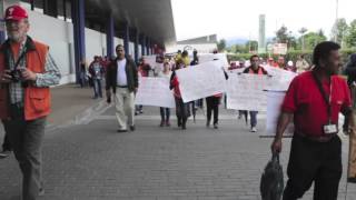 MOVILIZACION y PROTESTA DE AUXILIARES DE VUELOS ,PILOTOS, MECANICOS Y TRABAJADORES AVIANCA completo