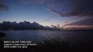 #bmpcc6kpro  6k pro #timelapse  4K #sunrise  Test footage with #zeisslens  21mm f2.8 #honolulu u