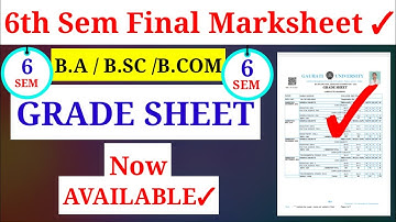 Guwahati University 6th Sem Final marksheet/GU Grade sheet available now/gu 6th sem results 2021.