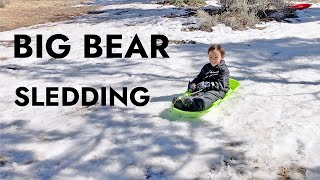 Big Bear Lake Sledding and Snow Play with Kids and Airbnb Cabin