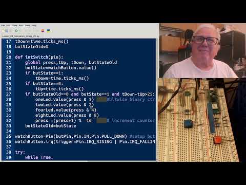 Raspbewrry Pi PicoW Lesson 84 Binary Counter