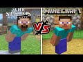 Smash Bros Ultimate VS Minecraft (Steve's Moveset Comparison & More!)