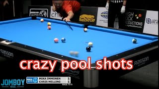 Chris Melling with some crazy pool shots, a breakdown