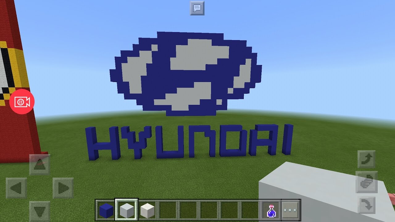 Minecraft Tutorial How To Make Hyundai Car Logo Pixel Art Youtube