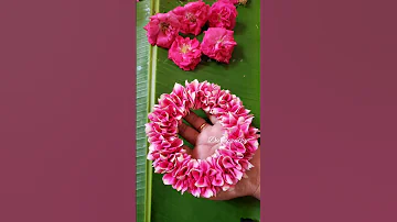 Rose petals garland making at home/how to tie rose petals veni/Gajra/roja poo malai/pellipoolajada