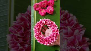 Rose petals garland making at home/how to tie rose petals veni/Gajra/roja poo malai/pellipoolajada