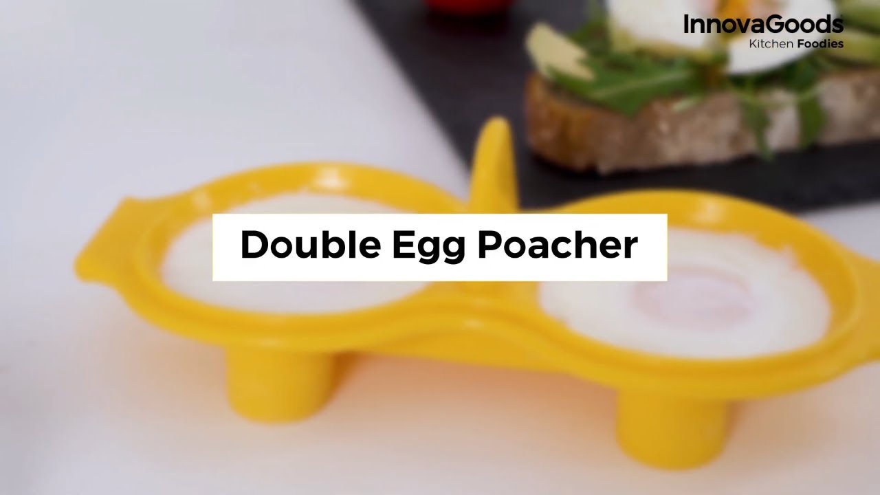 Ichy Microwave Egg Poacher-Double Egg Poaching Cups with Cover Easy Cooking Tool 1 Pack 