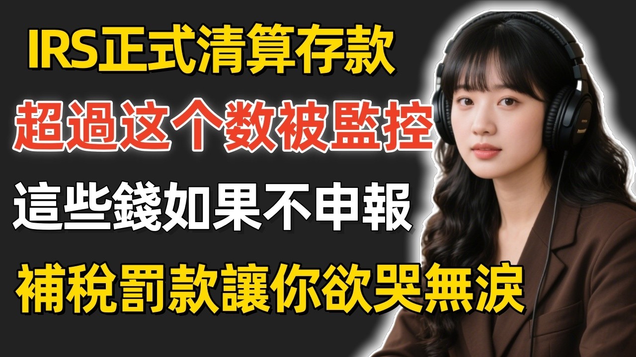 IRS正式清算存款！超過这个数被監控？華人銀行的這些錢如果不申報，補稅和罰款讓你欲哭無淚！