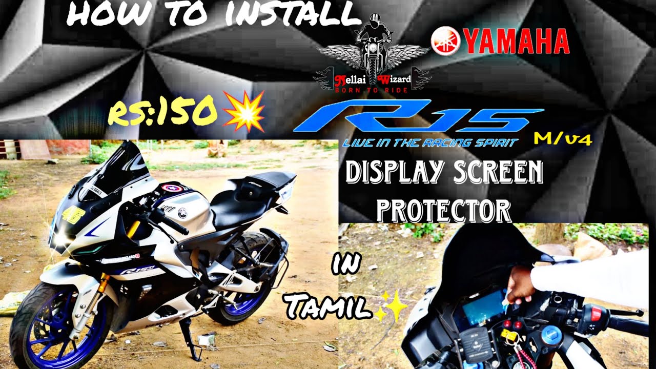 yamaha R15m/v4 display screen protector Review & How to apply (Tamil) # ...