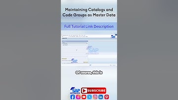 Maintaining Catalogs and Code Groups as Master Data | SAP QM Configuration | SAP Tutorial for Free