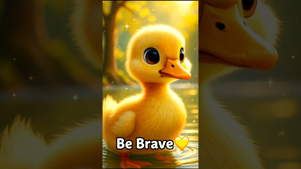 Baby Duck, Big Courage 🦆✨| #shorts #creator #ai #moral #duck
