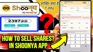 How to sell stocks in shoonya app / shoonya me shares kese bache / How to Generate Tpin in Shoonya