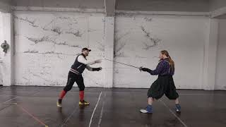 Playing with tip placement during your advance through Larga - Rapier HEMA Historical Fencing