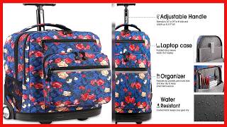 20-Inch Rolling Backpack for Teens and Adults with Huge Capacity and Laptop Protection