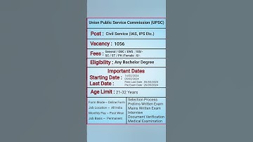 UPSC Civil Service Exam Online Form 2024 | IAS Vacancy 2024 | IPS Vacancy | #upsc #ias #ips #job