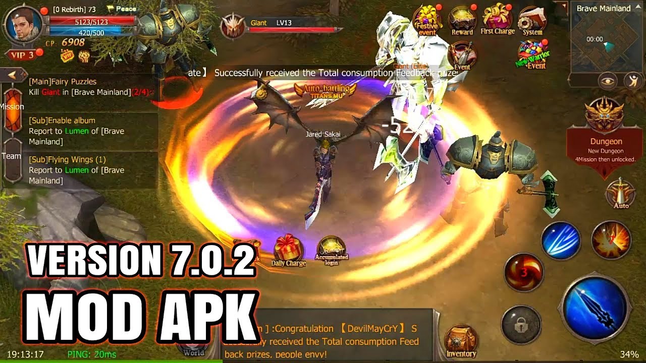 Mu Origin Titans Mod apk Instants Diamonds v7.0.2 Latest Version