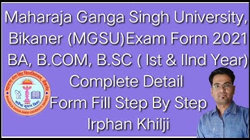 How to fill MGSU Exam Form 2021 || MGSU एग्जाम फॉर्म कैसे भरें