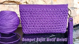 Dompet Rajut Motif Melati | Crochet Wallet Easy Tutorial