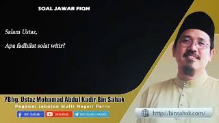 Apa Fadhilat Solat Witir?