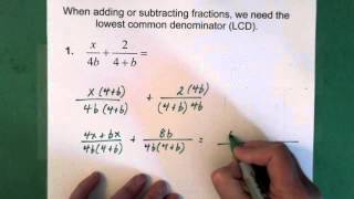 10. Polynomials:  Algebraic Fractions:  Addition  & Subtraction 1