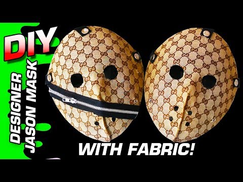 HOW TO: CUSTOM GUCCI JASON MASK USING DESIGNER FABRIC ! NO SEWING NEEDED! 