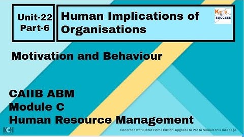CAIIB ABM module C Unit 22 Human Implications of Organisations- Part 6