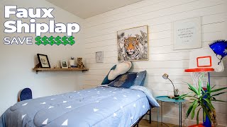 Faux Shiplap Feature Wall Save Hundreds Beginner Diy